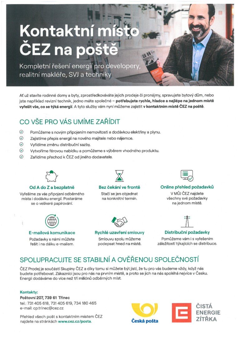 Informace o zpřístupnění služeb ČEZ občanům