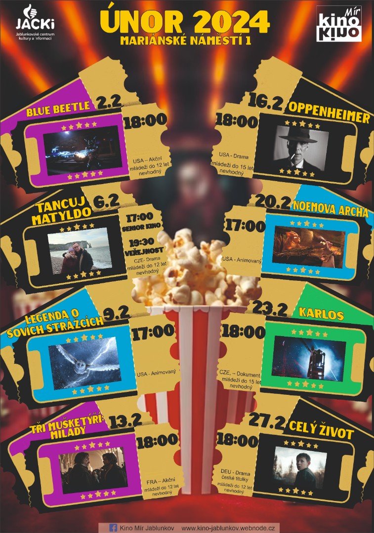 Kino Mír Jablunkov: Program na únor 2024