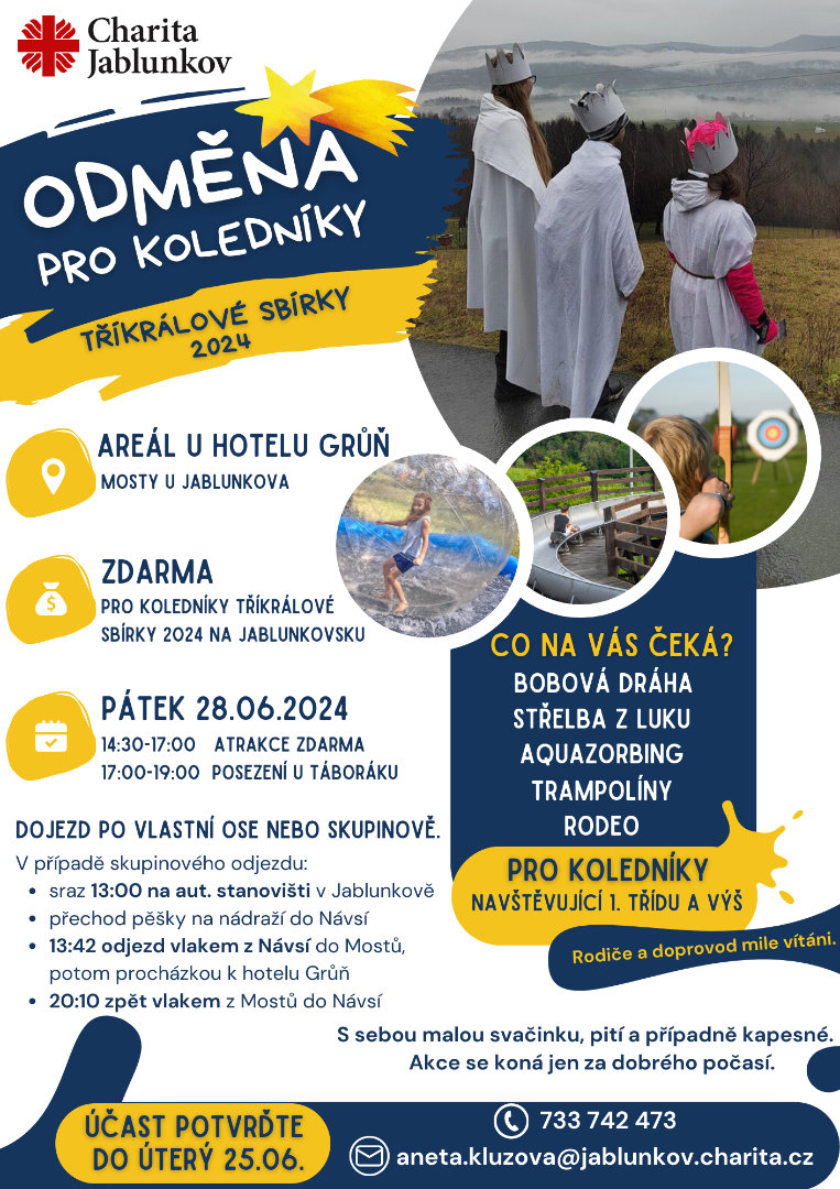 Odměna pro koledníky Tříkrálové sbírky 2024