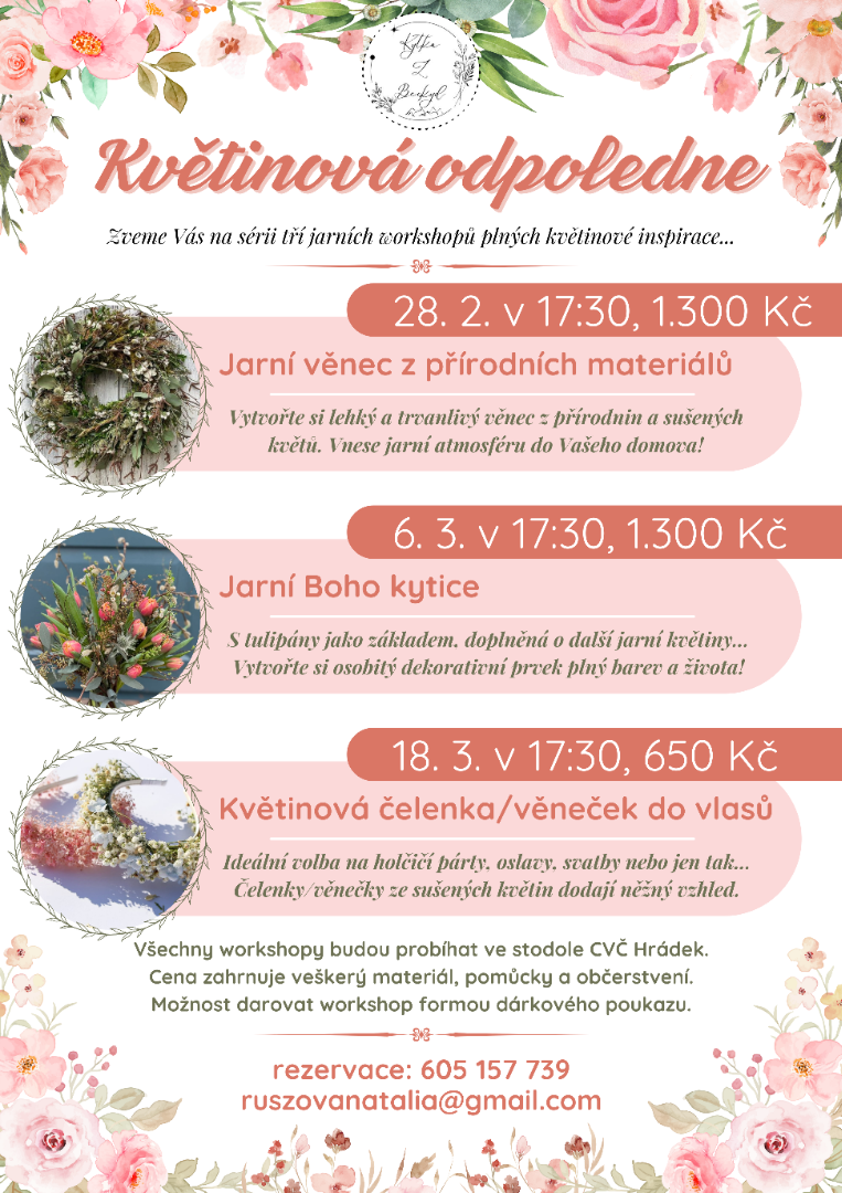 Novinka v CVČ: Série tří květinových workshopů
